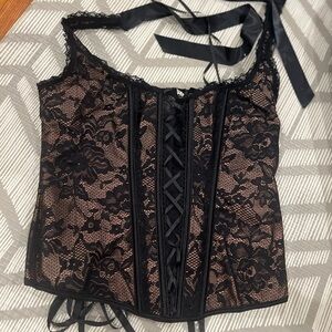 NWT Adore Me Black Lace Corset Top
